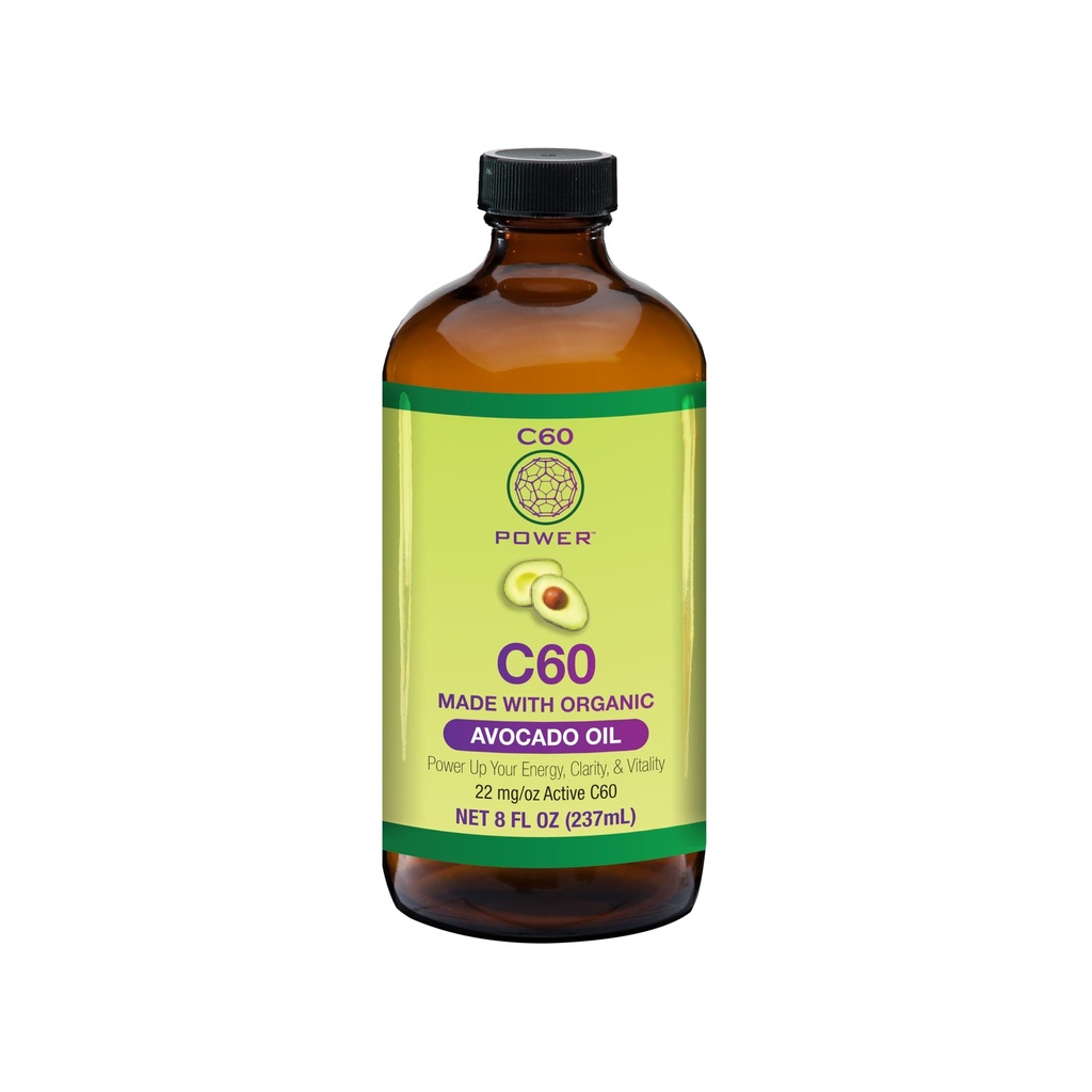 C60 Power - AVO 8-oz.- Biologische Avocado Olie, 8 Fl Oz, 99,99% Pure Carbon Fullerenes, Lift Oxidatieve Last, Optimaliseren Mitochondriale Functie
