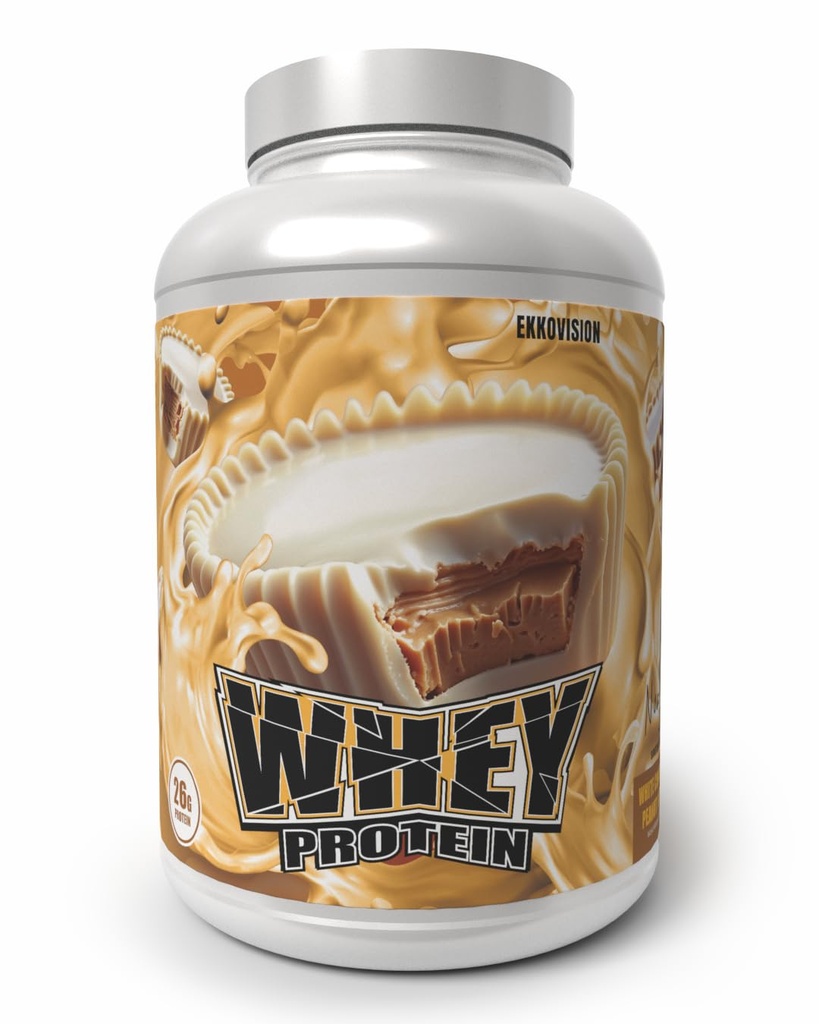 Ekkovision Protein Powder, White Chocolate Peanut Butter Flavor, 25 G Whey Protein per Scoop, Low Lactose, High Protein for Men & Women with Active Lifestyles, Perfect for Shakes & Smoothies, 60 Svgs