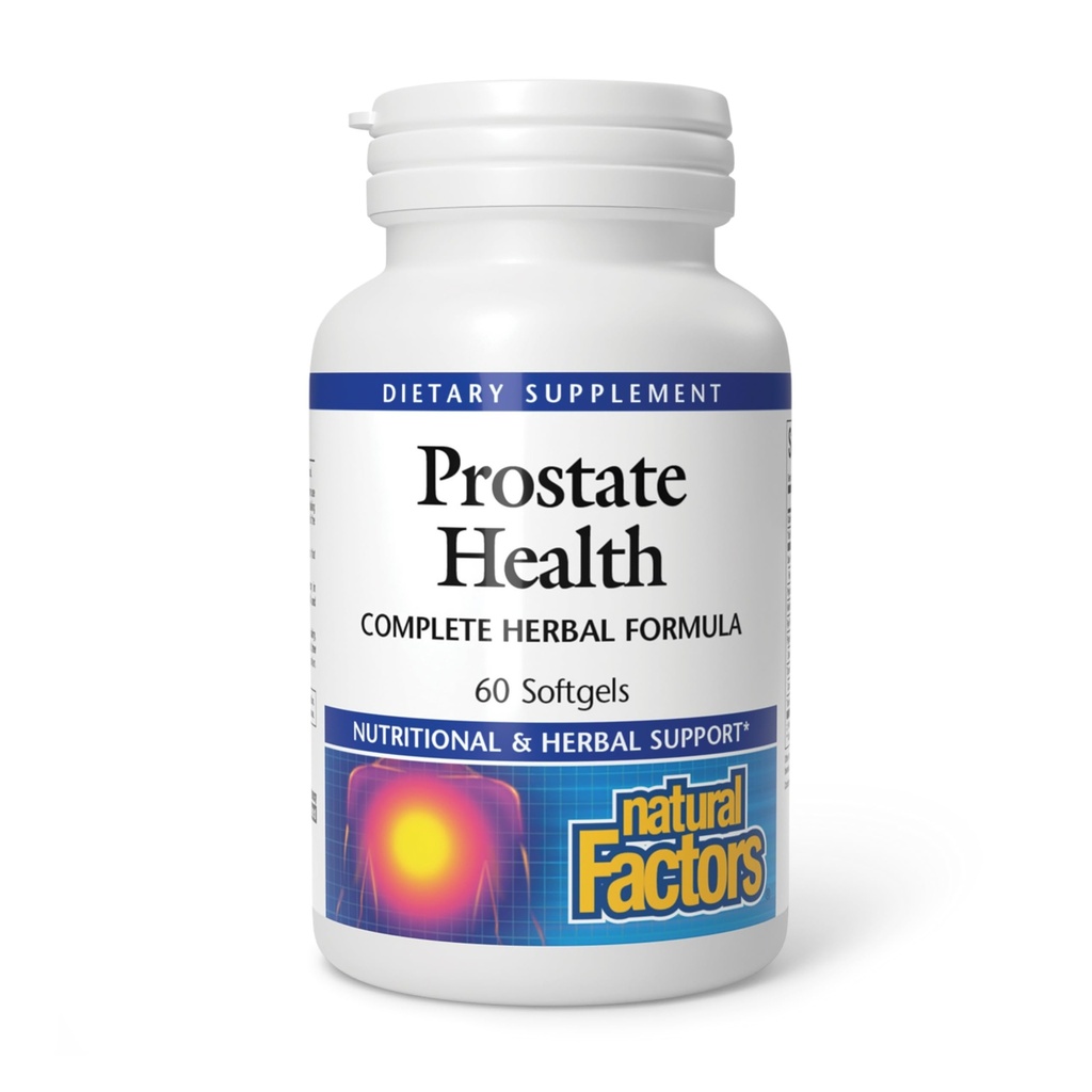 Natuurlijke factoren, Prostate Health Formula, Herbal Ondersteuning voor een gezonde prostaat met Saw Palmetto en Turmeric, 60 softgel (60 porties)