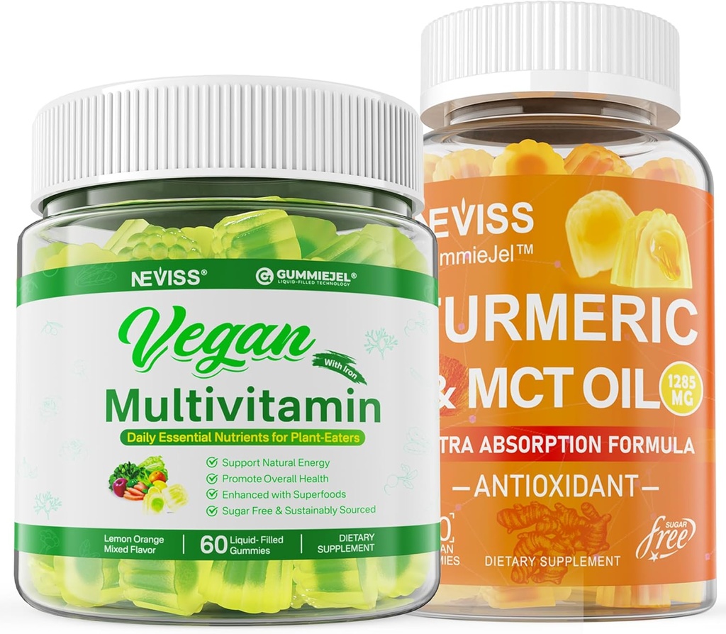 Biologische Kurkuma Gummies 1000mg met Vegan Multivitamine voor Vrouwen Mannen