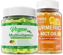Biologische Kurkuma Gummies 1000mg met Vegan Multivitamine voor Vrouwen Mannen