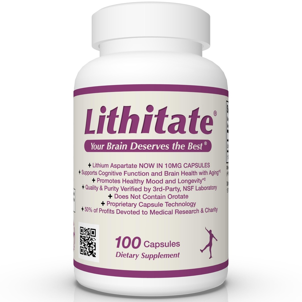Lithium aspartaat 10mg Ondersteunt Cognitieve functie & Hersengezondheid met Veroudering 