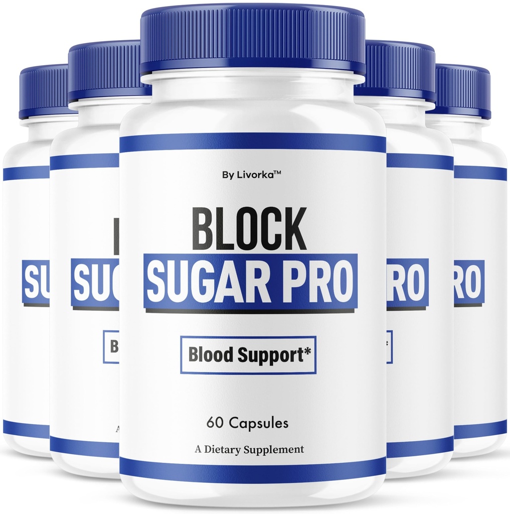 (5 Pack) Block Sugar Pro - Official BlockSugar Pro Capsules, Natural Block SugarPro Supplement Support Pills Advanced Formula Premium Health & Wellness Multivitamin Reviews, 300 Capsules for 5 Months