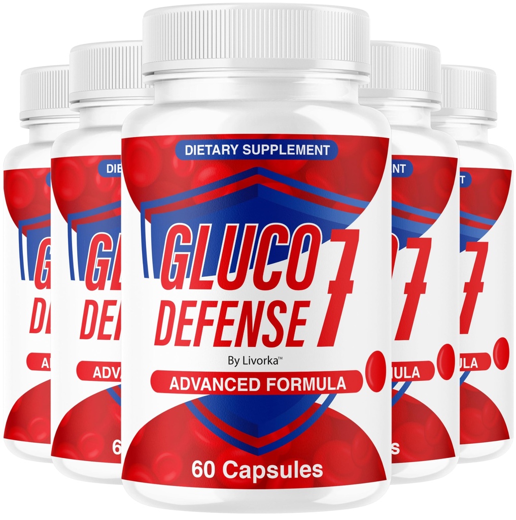 (5 Pack) GlucoDefense 7 Capsules - Official GlucoDefense Seven Blood Health Support Pills Advanced Formula Supplement, Natural GlucoDefender 7 for Overall Health & Wellness, 300 Capsules for 5 Months