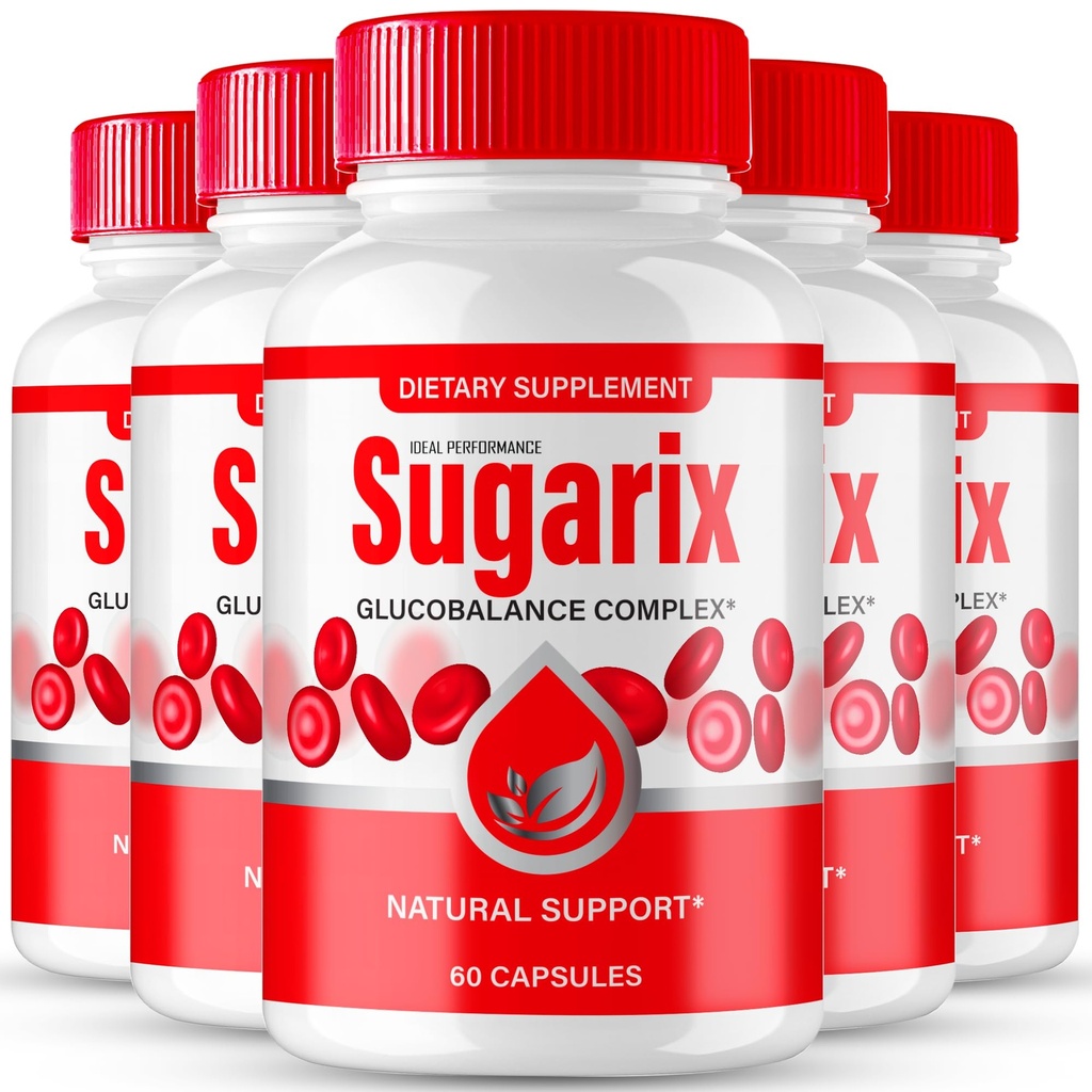 Sugarix Capsules, Official Sugarix Advanced Blood Formula Supplement Pills - Maximum Strength, All Natural Glyco Optimizer for Wellness & Overall Health, Advanced Suga Rix Reviews (5 Pack)