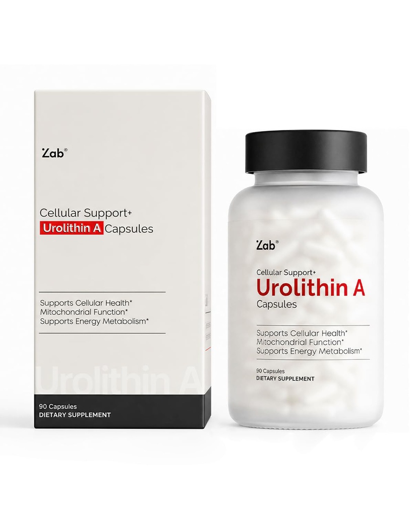 ZAB Urolithin A Supplement 700mg Per Serving Mitochondrial Supplements Support Energy Metabolism Cellular Health for Men & Women, Vegan, 90 Capsules, 45 Servings