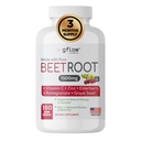 Beetwortel Capsules Biologische - Alle Natuurlijke met Vitamine C en Zink - Ondersteunt Hart Gezondheid & Uithoudingsvermogen, Non-GMO, 180 Vegetarische Capsules Made in USA