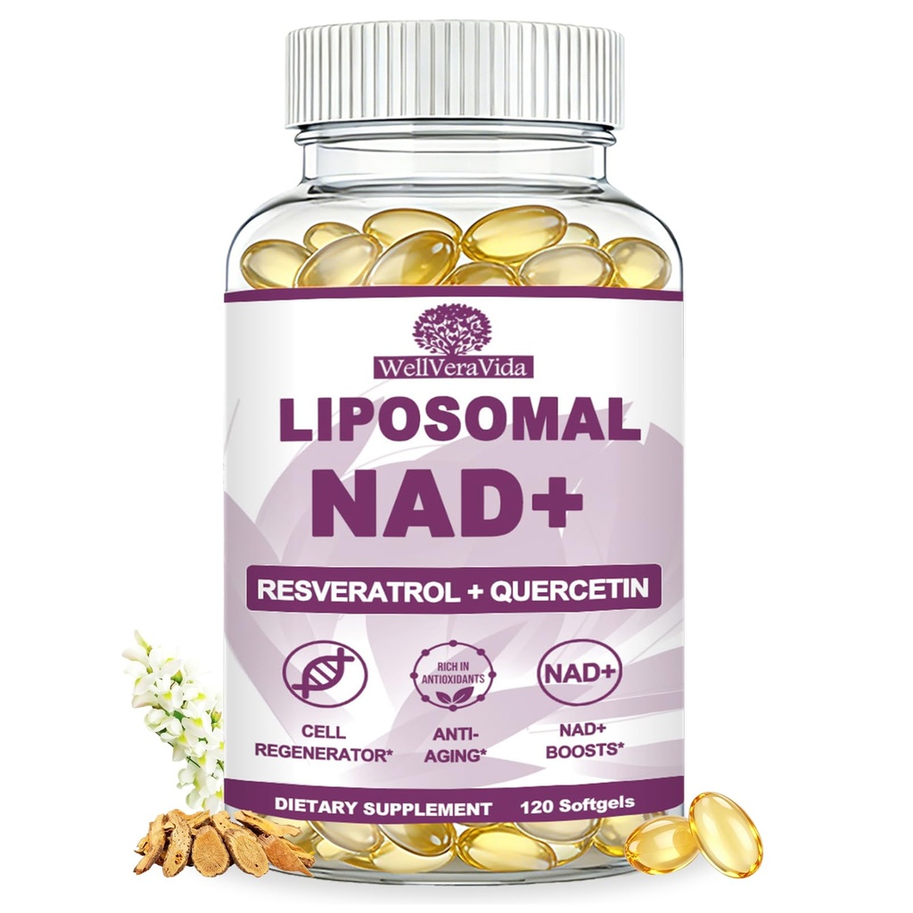NAD+ Supplement for Women, Liposomal Nad Plus Resveratrol, NMN Alternative | Advance Nicotinamide Riboside (NR) for Cellular Energy & NAD+ Levels, Fast Absorption NAD Plus丨NON-GMO, Filler Free, 120 Ct