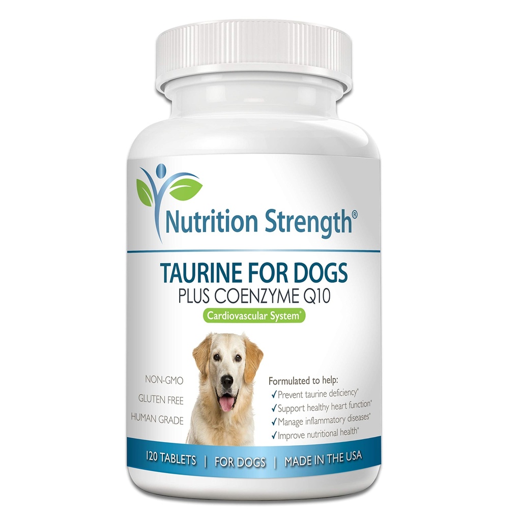 Taurine voor honden, Ondersteuning voor een gezonde hartfunctie, Resist Inflammatory Diseases, met Coenzyme Q10 te helpen Hartfalen en DCM in honden, 120 Kauwtabletten