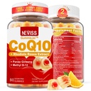 Suikervrij CoQ10-200mg 400mg Gevulde Gummies - 2 maanden Levering - w/ Vitamine B12 1000mcg, Rhodiola Rosea & Panax Ginseng, B6, Co-enzym Q10 Supplement voor Hear-t, Energie, Antioxidant, Ultra Absorptie