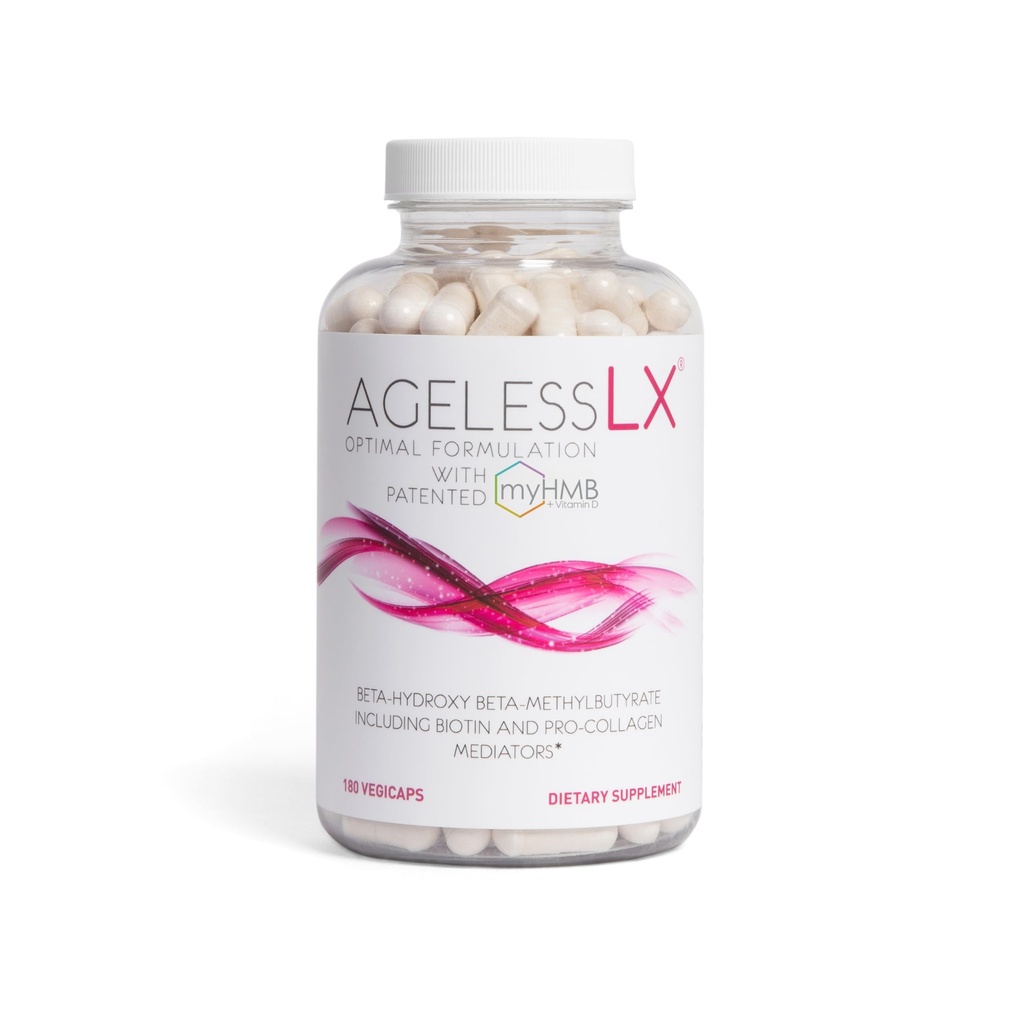 AgelessLX HMB Supplements for Women - Collagen Enhancer Capsules - Anti-Aging for 40 + - Lean Muscle Builder - Biotin, Vitamin D3 K2 Supplement for Youthful Skin, Bones - 3 Pack of 60 Servings