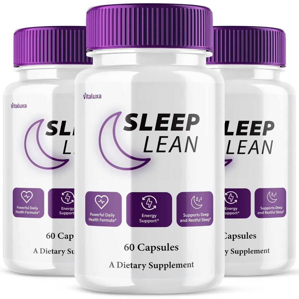 (3 Pack) Sleep Lean Pills, Official Sleep Lean Dietary Supplement Capsules Nighttime PM Support Aid, SleepLean Supps All Natural Max Strength Premium Over Night Calming Relaxation Formula (180 Ct)