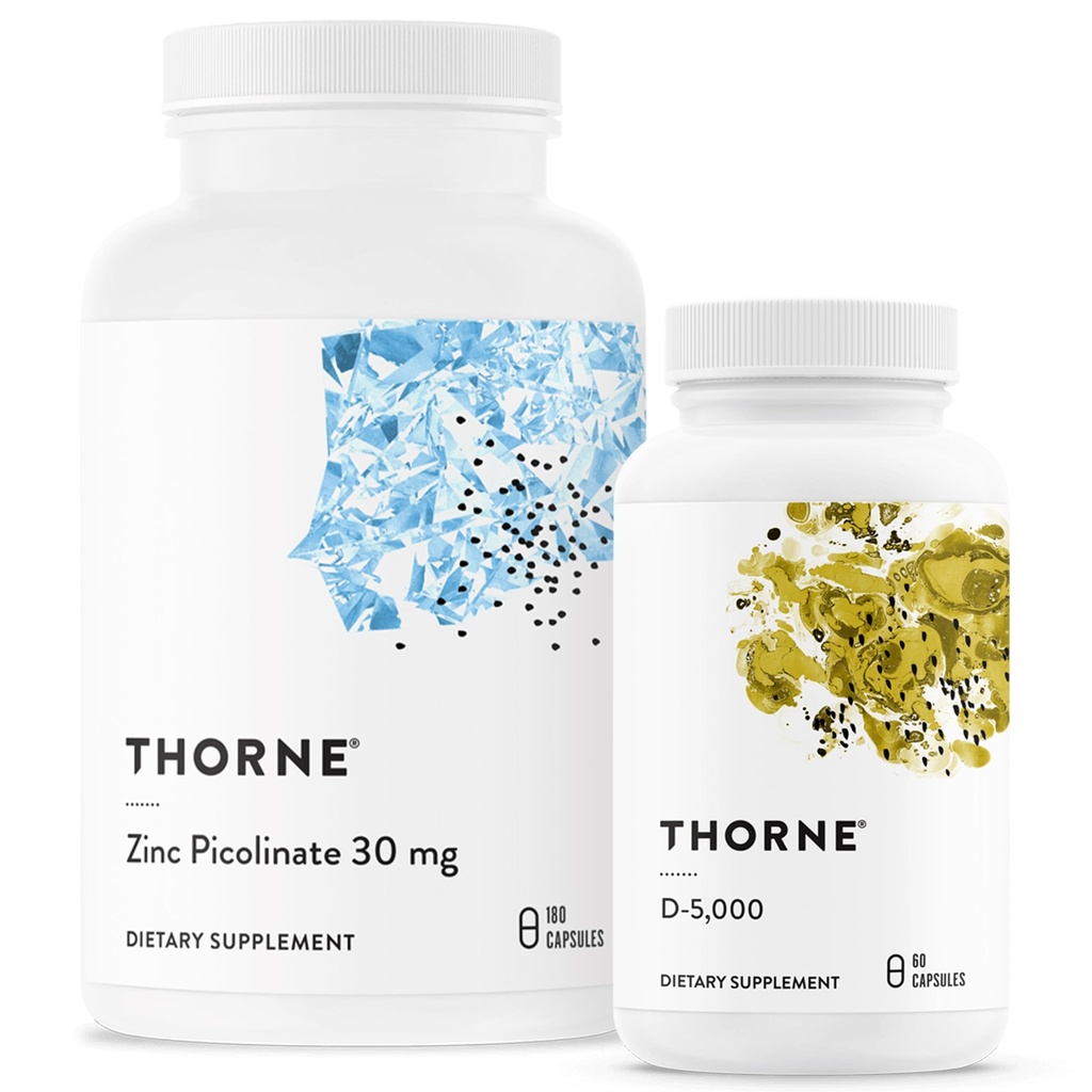 THORNE - Wellness Essentials - Zink & Vitamin D3 Combo voor Immune en Bone Support - 60 tot 180 porties