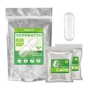 Empty Capsules Size 000 Separated Vegan Pill Caps Plant Based Clear (500 Caps+500 Bodies) Gluten Free, Non-GMO, Halal Certified Filling Kit for Vegetarian DIY Your Own Supplements