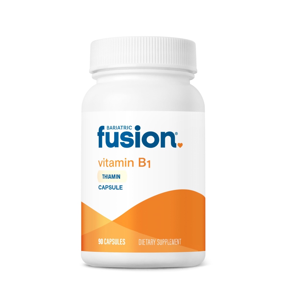 Bariatric Fusion Vitamin B1(Thiamine) voor patiënten met bariatric Surgery Inclusief Gastric Bypass & Sleeve Gastrectomie, Makkelijk te slikken Capsule, 90 Tel.