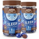 Good Day Dark Chocolate for Adults [ 2 Pack ] - Fair Trade Non-GMO Dark Chocolate with Chamomile and Melatonin 1 mg - Adult Melatonin
