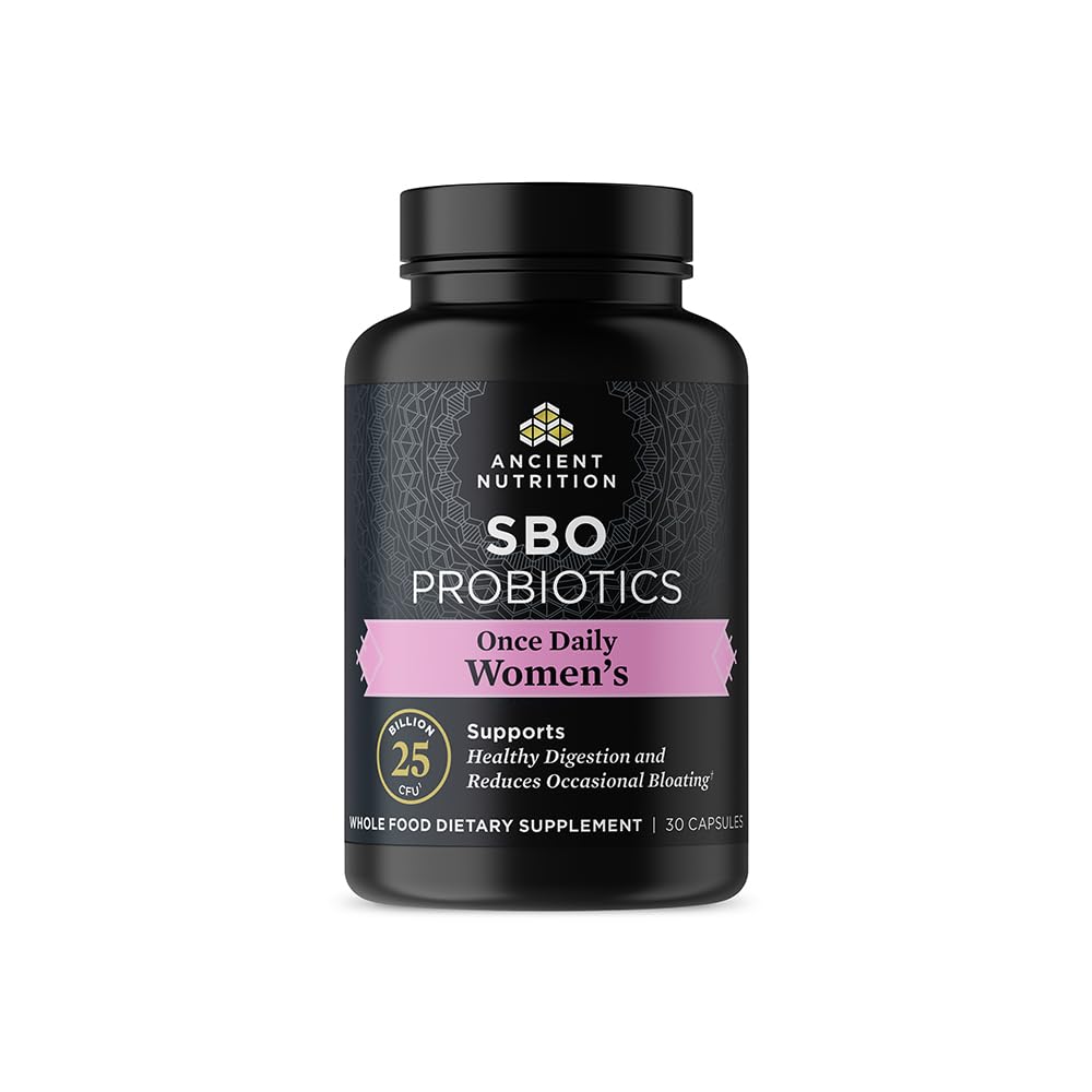 Ancient Nutrition Probiotics for Women, Once Daily Women's Probiotics 30ct, Digestive Support and Reduces Occasional Bloating, Made with Chaste Tree Berry and Amla Berry, 25 Miljard CFUs*