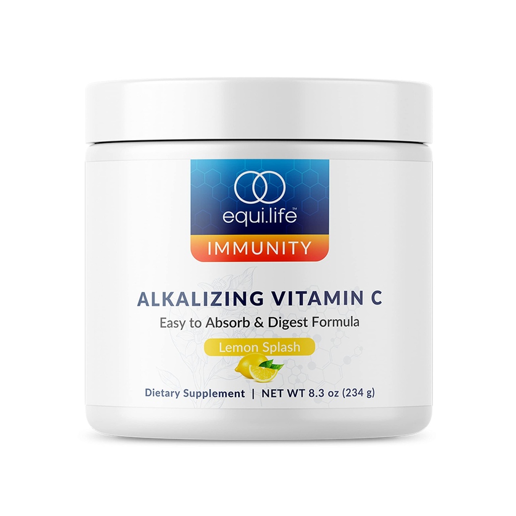 Equilife Alkalizing Vitamin C Supplement, Lemon Splash, 30 Servings | 2500 mg per Serving | Easy Absorption Powder | Immunity Support | With Magnesium, Calcium & Potassium | Gluten Free | Non-GMO