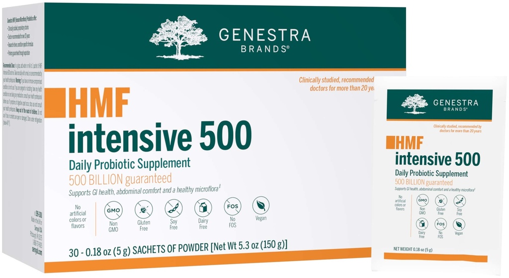 Genestra Brands HMF Intensive 500 | Highly Concentrated Probiotic Supplement to Support Gastrointestinal Health* | 30 Sachets