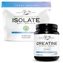 Muscle Feast Creapure Creatine Monohydraat - Unflavored 2lb (x1) en Isolaat Wei Proteïne Poeder - Unflavored 5lb (x1) - Muscle Recovery and Performance Bundle