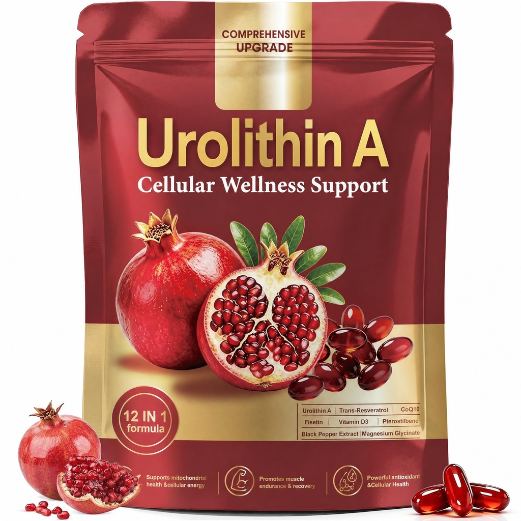 Urolithin A Supplement with Trans-Resveratrol & Ubiquinol – 12-in-1 Formula for Support for Healthy Aging, Energy & Muscle Strength, and Mitochondrial Function, 120 Softgels – 2-Month Supply