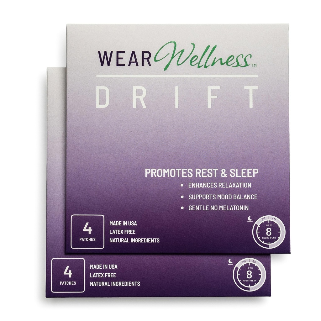 Drift Film Patches - Topical Sleep Patches for Rest & Relaxation - Patch with Valerian, GABA, and Lavender - Deep Natural Sleep - Long-Lasting Effect - 8 Pack