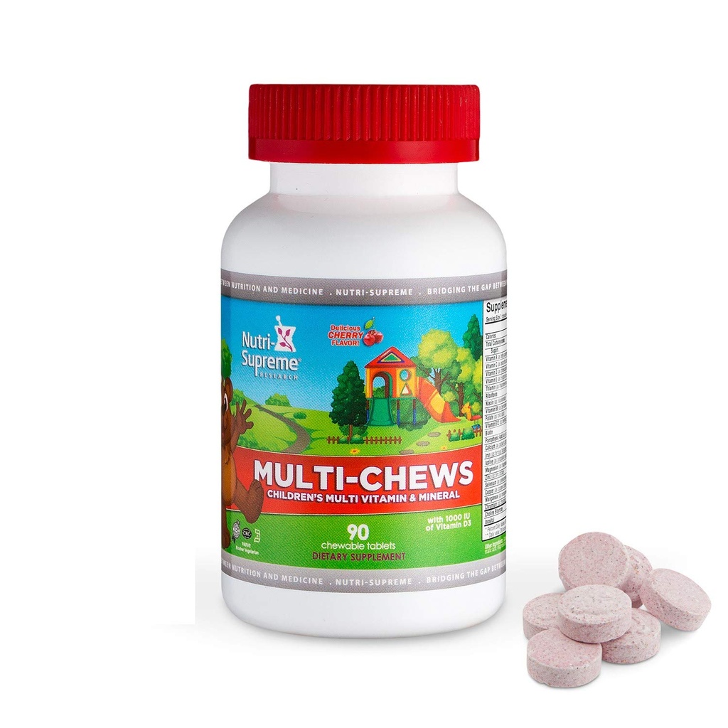 Delicious Kids Multivitamin, 90 Vegetarian Gummies – Complete Children’s Supplement with Essential Vitamins and Minerals - Vitamin A, B, C, D3, Calcium, Iron, Folic Acid, Zinc – Cherry Flavor