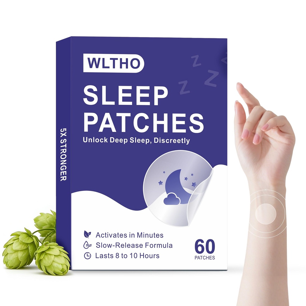 60ct Deep Sleep Patches for Adults - All Natural Sleep Patches Stickers with Valerian Root, Melatonin & Magnesium, 8-Hour Lasting, Non-GMO & Cruelty Free (Clear-60ct)