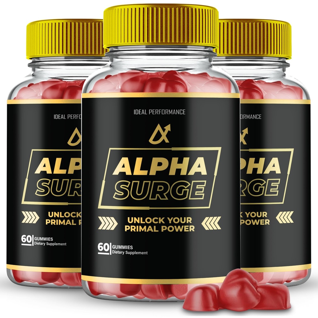 Alpha Surge Gummies, Official Alpha Surge Gummies for Men - Maximum Strength Performance, All Natural Support Overall Health and Wellness, AlphaSurge Advanced Formula Support Gummy Reviews (3 Pack)