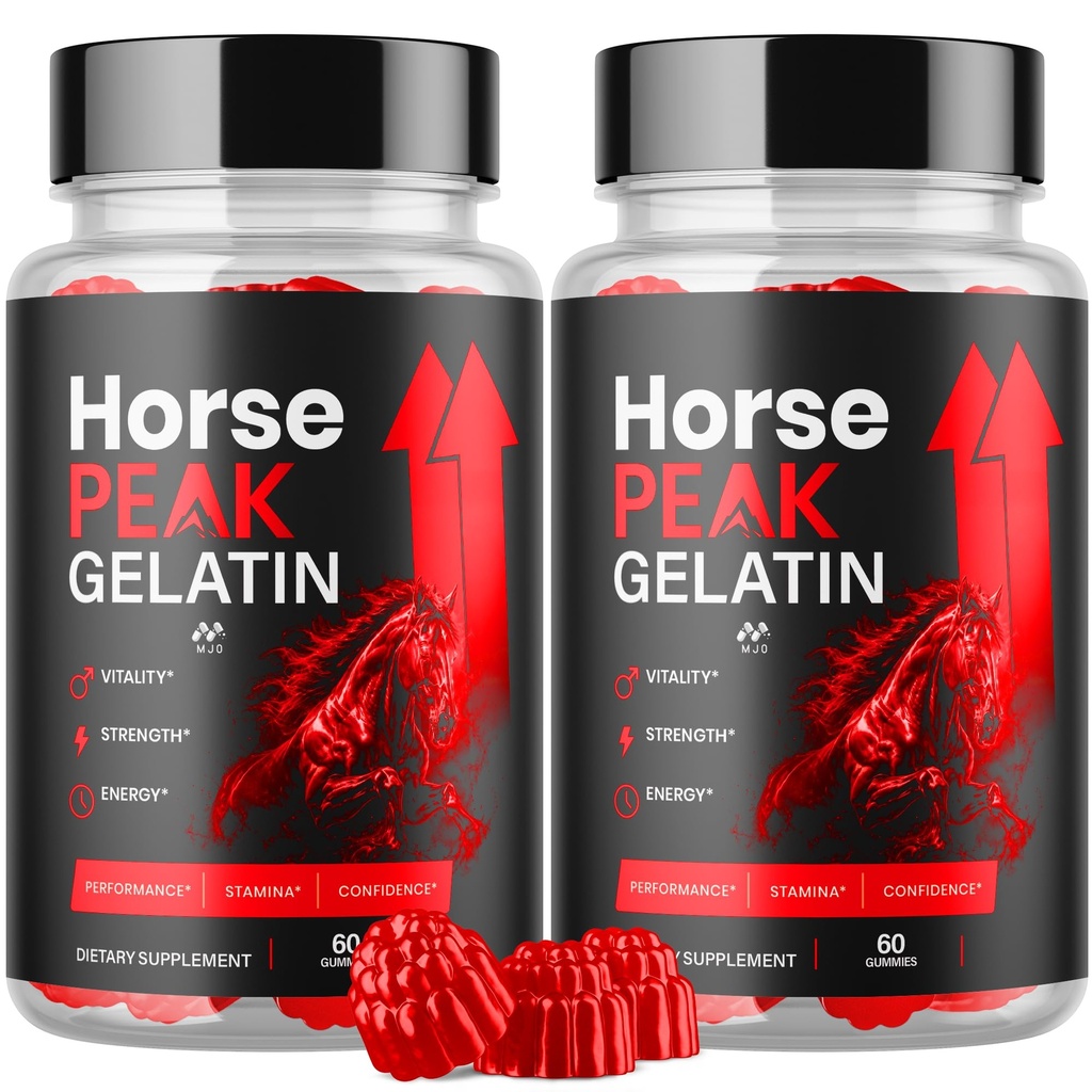 (2 Pack) Horse Peak Gelatin Gummies, Official Horse Peak Gummys with All Natural Ingredients, Advanced Formula Maximum Strength Supplement Natural Active Lifestyle Support Multivitamins (120 Gummies)