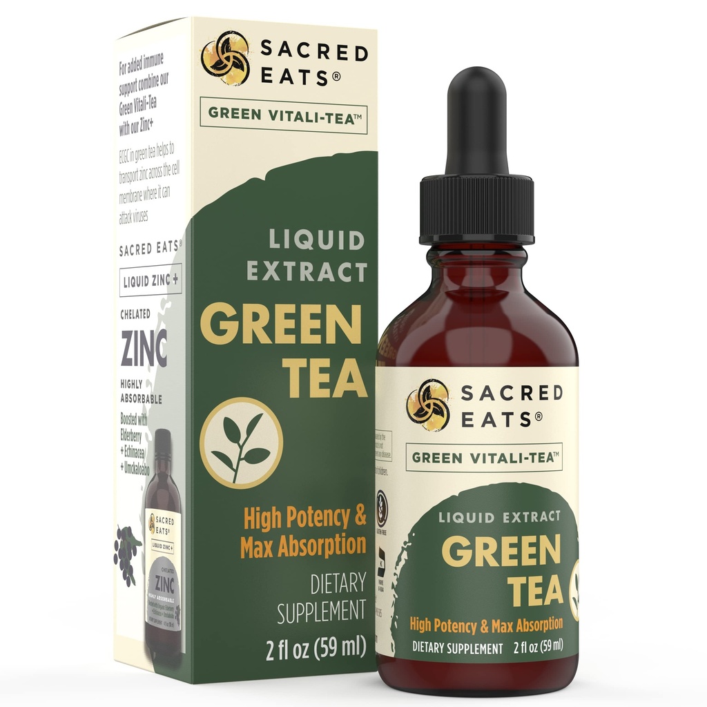 Green Tea Liquid Extract Drops - Immune Support (Antioxidanten & Polyfenolen) Supplement. Promoot zachte energie. Biologische ingrediënten, niet-GMO, alcohol en glutenvrij (niet-gearomatiseerd)