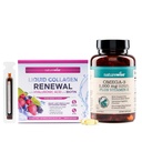 NatureWise [1] Hydrolyzed Liquid Collagen + Biotin + Vitamins - 30 Tubes[30 Day Supply] + [1] Omega 3 Fish Oil 1000mg + Vitamin E - Wild-Caught - 60 Softgels[30-Day Supply]