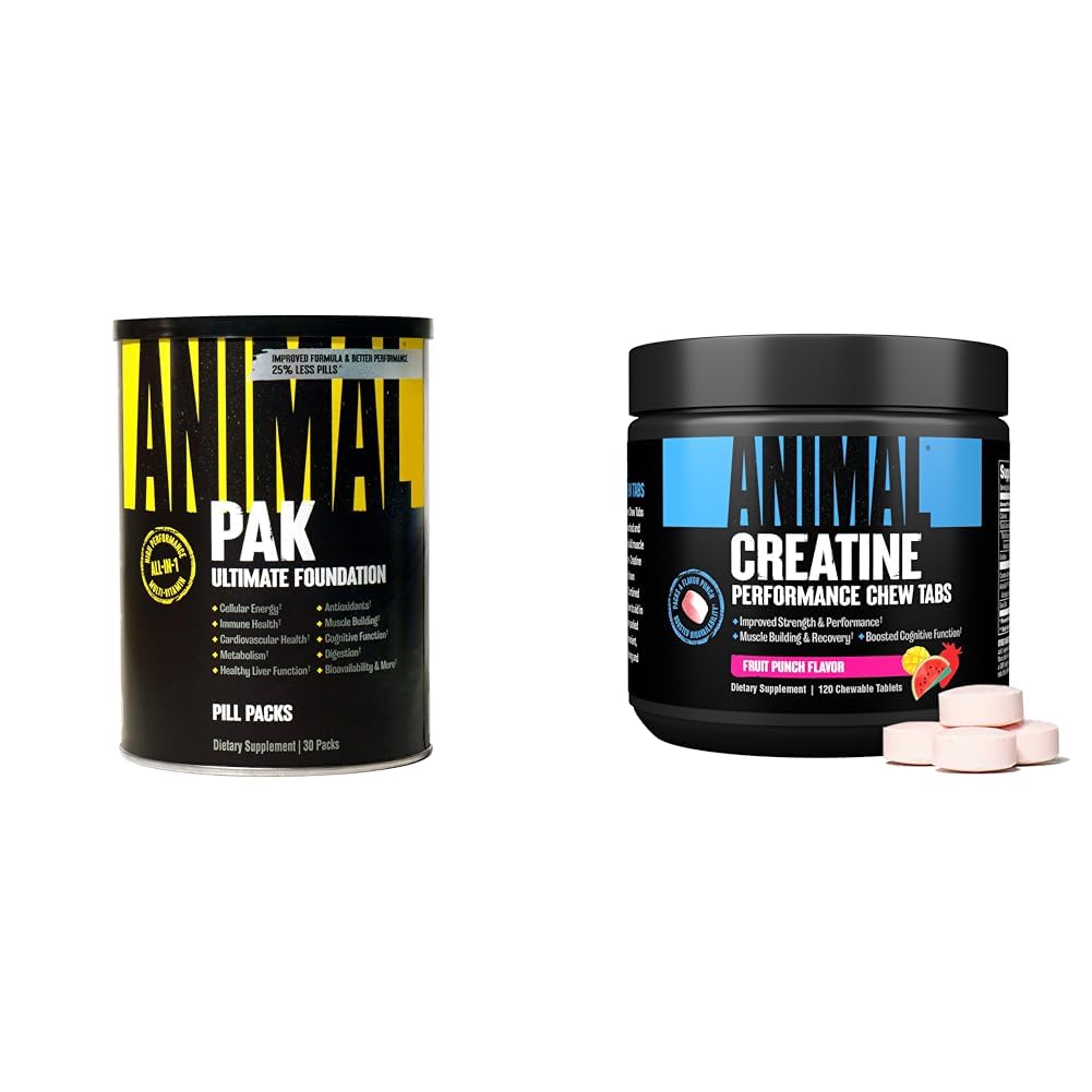 Animal Pak Vitamin Pack with Creatine Chews - Multivitamin, Amino Acids and Minerals for Sports Nutrition, Strength, Endurance and Recovery