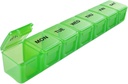 Sukuos Extra grote 7 dagen pil Organisator Eenvoudig te openen, Weekly pil Box Dagelijkse geneeskunde geval met duidelijke deksel, Zijde scherm bedrukte vitamine houder voor visolie of supplementen (Groen)