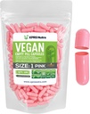 XPRS Nutra Maat 1 Lege capsules - 100 Graaf Lege Vegan Capsules - Vegetarische pillen - DIY plantaardige Capsule Vul- Veggie pilscaps voor Do-It-Yourself Supplements (Roze)