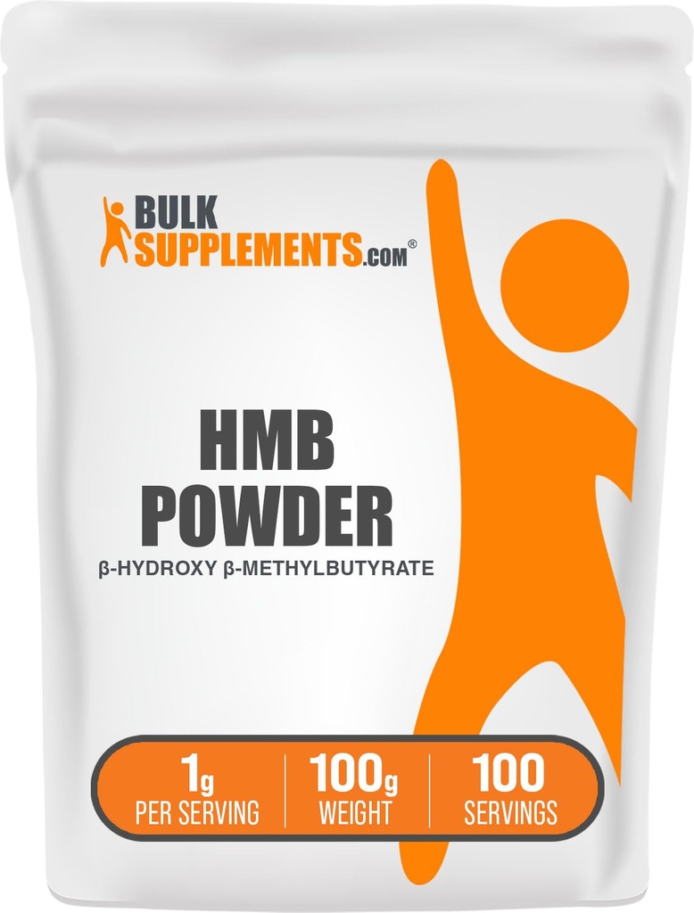BulkSupplements.com HMB Powder - as Calcium HMB, Beta-Hydroxy Beta-Methylbutyraat - HMB Powder Supplements, Glutenvrij - 1g per portie, 100g (3,5 oz) (Pack of 1)