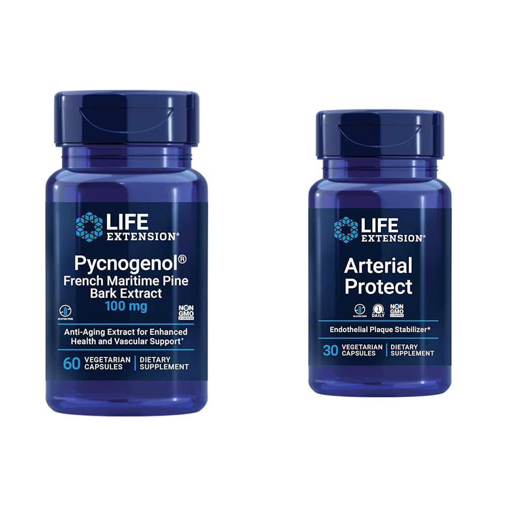 Levensverlenging Pycnogenol Franse maritieme pijnboomschors & Gotu Kola Arteriële Gezondheidssupplementen - 60 & 30 Vegetarische Capsules