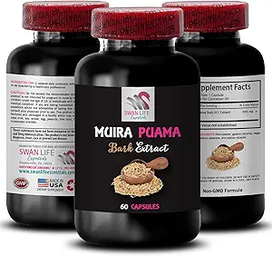 Natural Endurance Lift - Muira PUAMA BARK Extract - Active Mindset Support, Energizing Routine, Balanced Boost Blend, Plant Synergy Energy, Energy Optimizer, Botanical Power Source 1 Fles 60 Caps