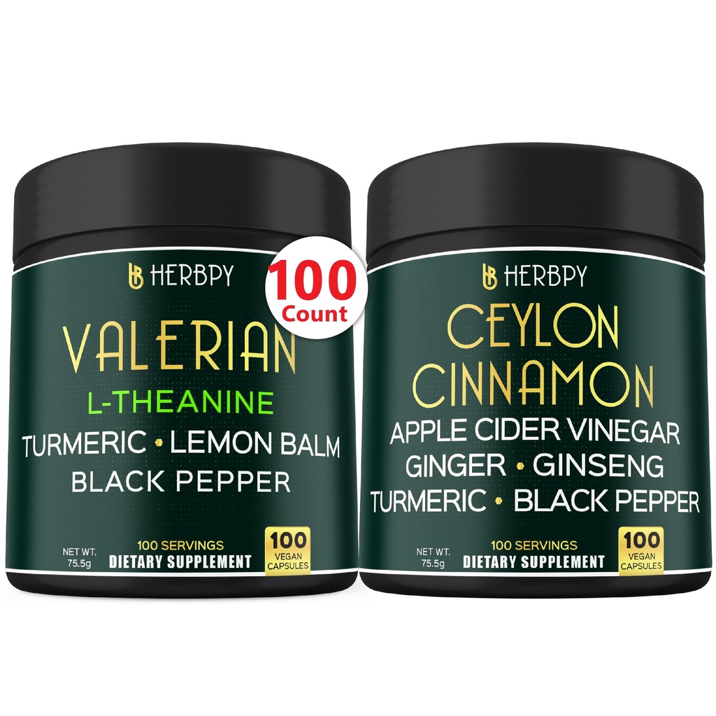 Bundel 5in1 Valeriaan wortelsupplement & 6in1 Premium Ceylon kaneelsupplementen