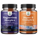 Bundel van hoge Absorptie Magnesium slaapsupplement - Melatonine-vrije kalm Magnesium voor slaap en vitamine B Complex Volwassen Multivitamine voor Immune Ondersteuning Mood Boost en geheugensupplement
