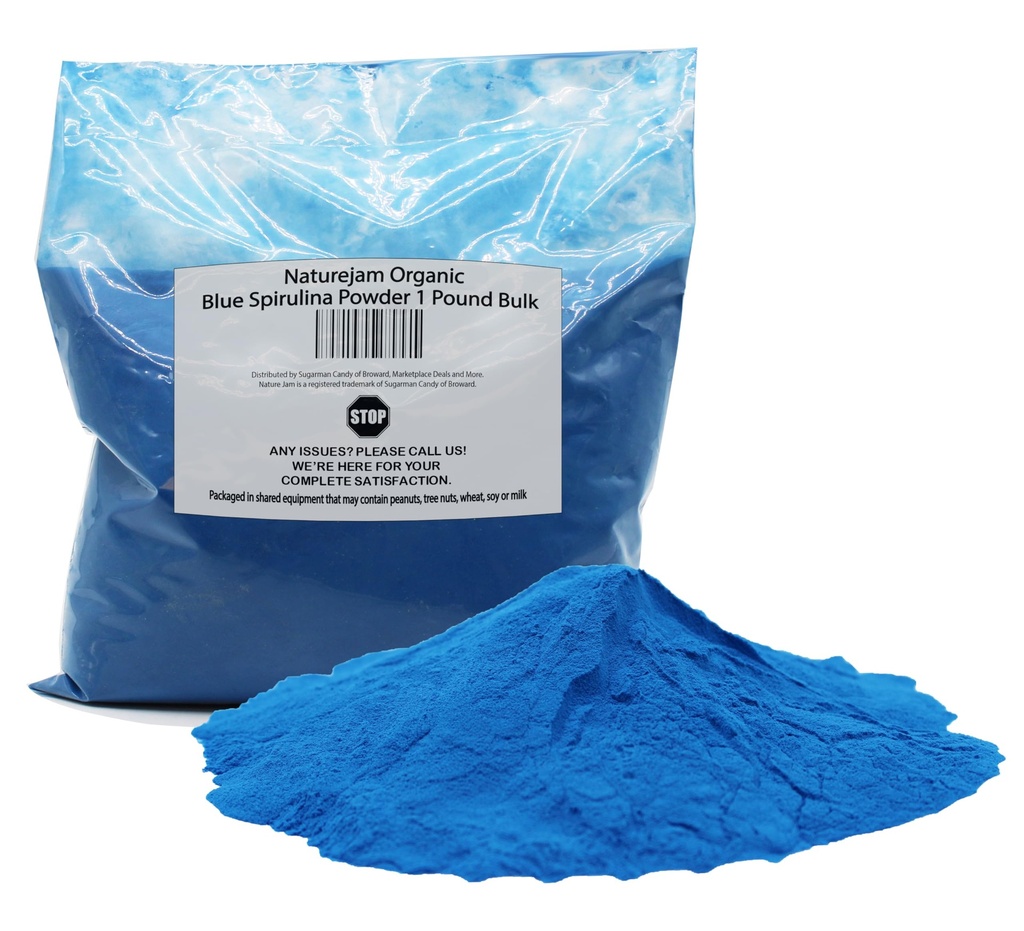 Naturejam Organic Blue Spirulina Powder 1 Pond Bulk-Premium Culinair Grade voor Smoothies