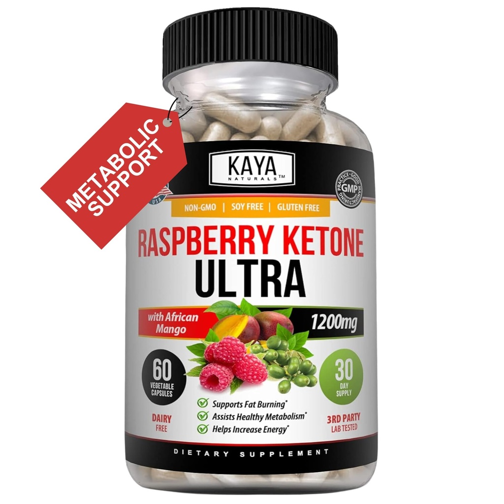 Kaya Naturals Keto Diet Raspberry Ketone - Weight Loss Supplement, Apetite Control, Boost Metabolisme - 60 Tel.