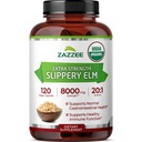 Zazzee USDA Organic Slippery Elm Bark 20:1 Extract, 8000 mg Sterkte, 120 Vegan Capsules, 4 maand supply, genormaliseerd, geconcentreerd 20X Extract, 100% vegetarisch, all-natural, niet-GMO, Made in the USA