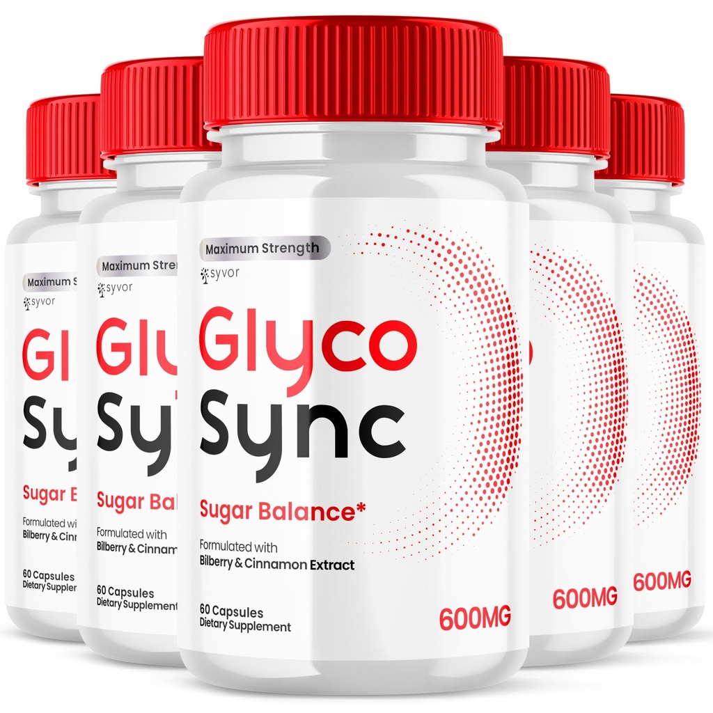 (5 Pack) Glyco Sync Capsules - Glyco Sync Advanced Balance Supplement Pills, All Natural GlycoSync Sugar Support Once Daily for Health and Wellness Extra Strength with Cinnamon Extract (300 Capsules)