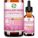 Psyllium Husk Liquid Drops Fiber Supplement for Women & Adults 8-in-1 Organic Fiber Blend + Metabolic Support Supplement for Digestive Health & Regularity Support Non-GMO Gluten Free Vegan