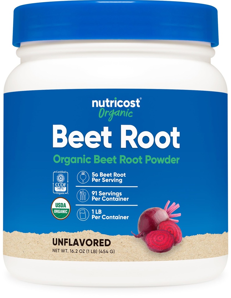 Nutricost Biologische Beetwortelpoeder 1 LB - Vegan, Superfood, Gecertificeerd USDA Biologisch