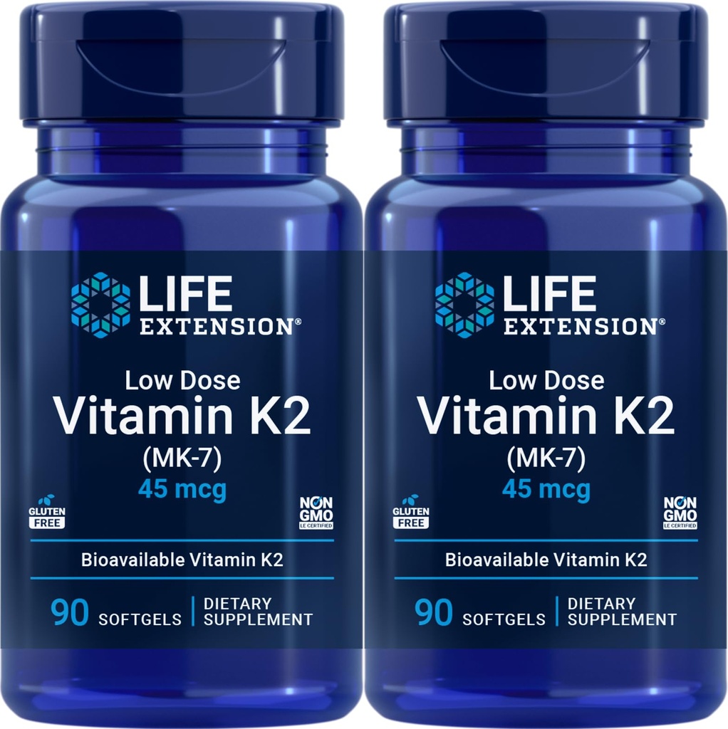 Life Extension Low Dose Vitamin K2, 90 Softgels (Pack of 2)
