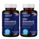 SOD Antioxidants Complex Healthy Aging Supplement, 400mg of Superoxide Dismutase, Alpha Lipoic Acid, Green Tea Extract, L-Arginine, Lysine, AKG, Vitamin A, Vitamin E - 60 Capsules -2 Bottles