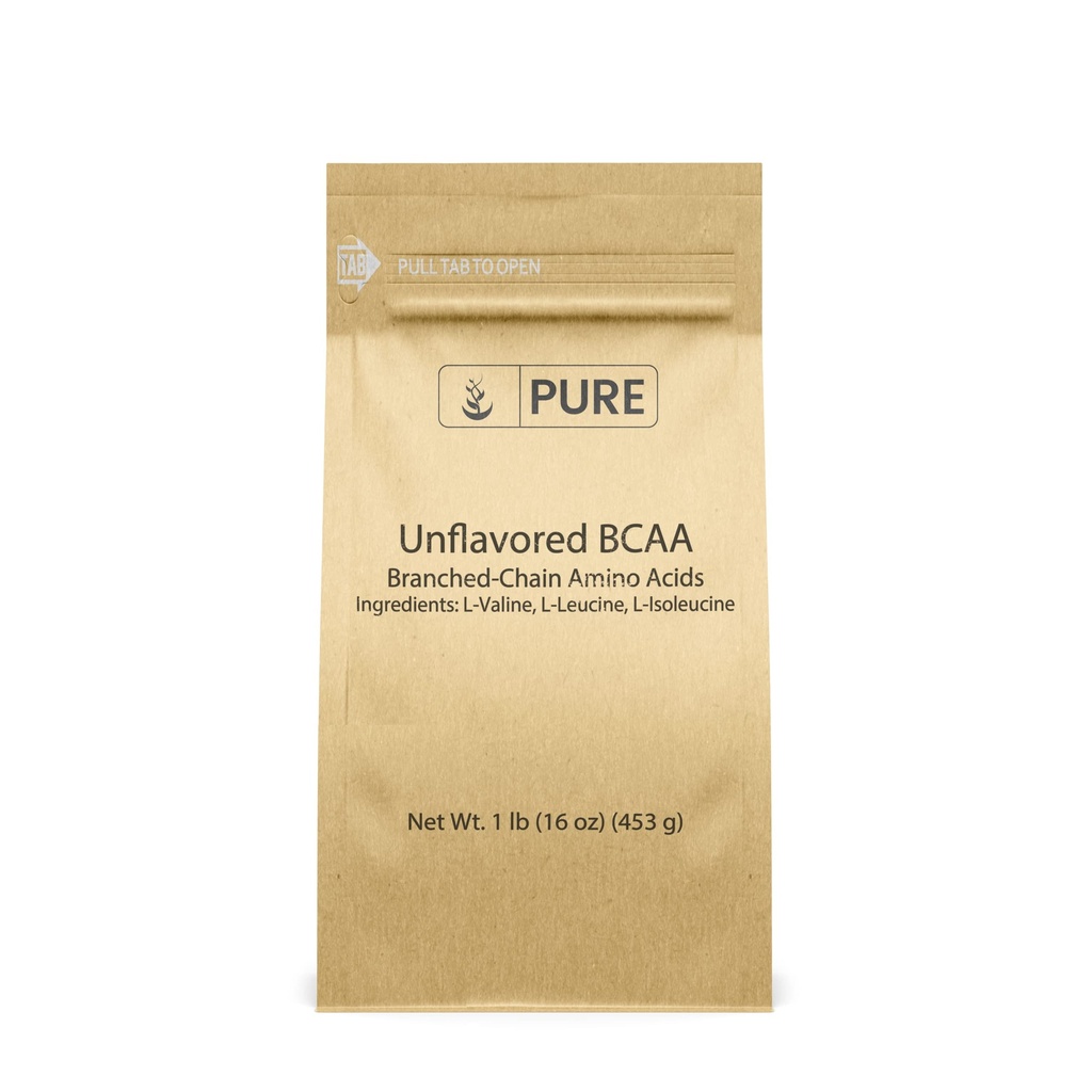 Pure Original Ingrediënten Unflavored Instantized BCAA (1lb) Poeder, Vertakte keten essentiële Aminozuren, Supplement
