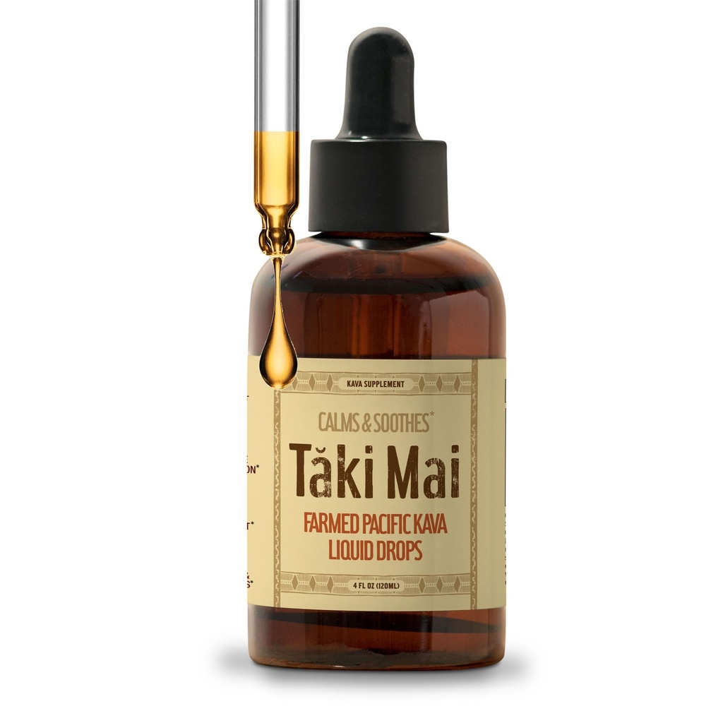Taki Mai Kava Kava Tincture 4 oz – Noble Kava Drops for Natural Evening Relaxation, Restful Nights and Calm Rituals